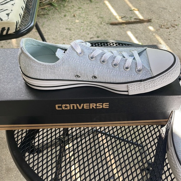 Converse Chuck Taylor All Star Sparkle Knit Oxfords. Polar Blue, Size 8, New - Picture 2 of 6